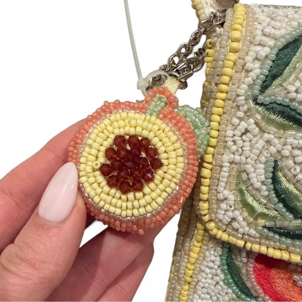 Viral Peach Pomegranate Beaded Shoulder Bag NWT - Picture 8 of 10